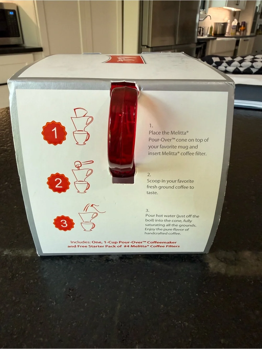 ☕️ Melitta Signature Series 1-Cup Pour-Over Coffeemaker – Translucent Red